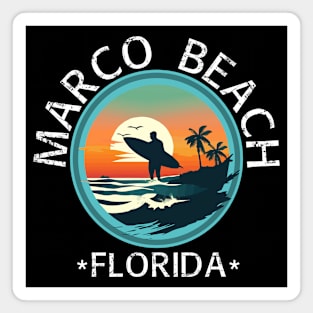 Marco Beach - Florida (with White Lettering) Magnet